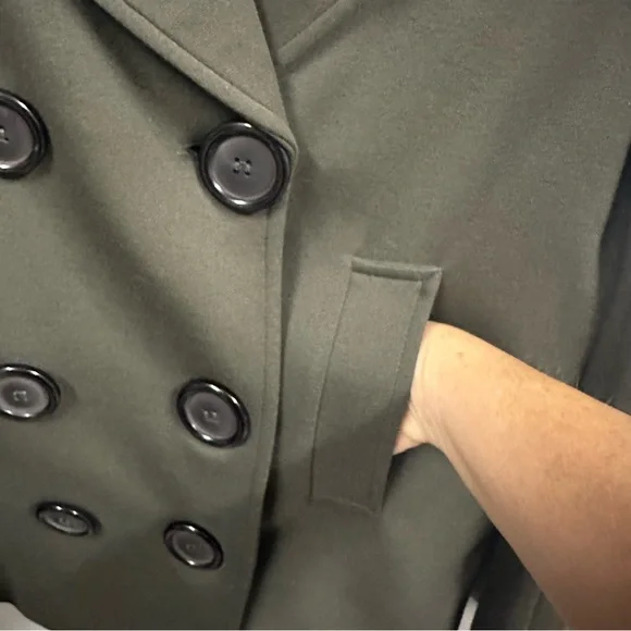 Bailey 44 USA Dark Olive and Black Double Breasted Knit Jacket Womens Medium - Picture 8 of 13